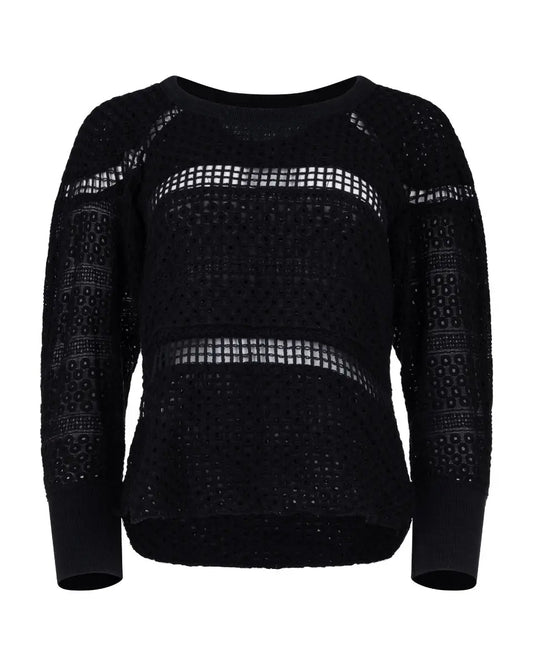 Isabel Marant black crochet raglan sleeves sweater Isabel Marant
