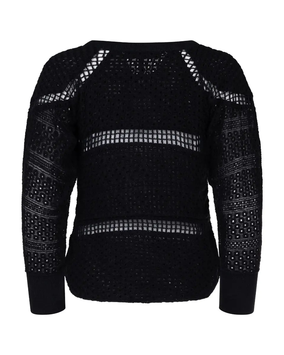 Isabel Marant black crochet raglan sleeves sweater Isabel Marant