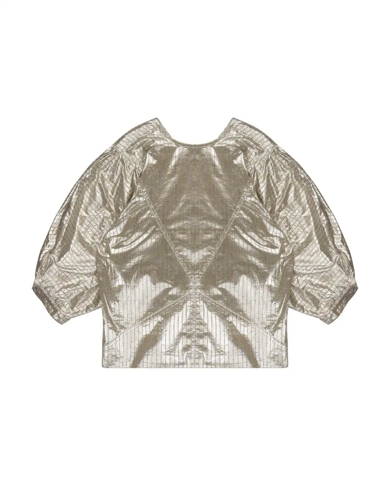 Isabel Marant Rolna metallic silver top thumbnail