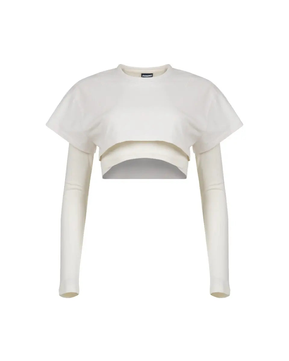 Jacquemus Le Double long sleeve white t-shirt