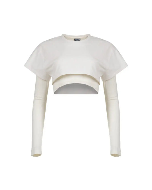 Jacquemus Le Double long sleeve white t-shirt Jacquemus