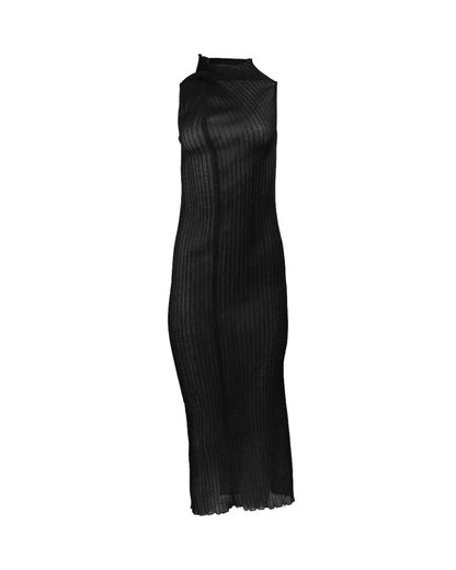 Jil Sander Translucent Plissé-Jersey mock-neck dress Jil Sander