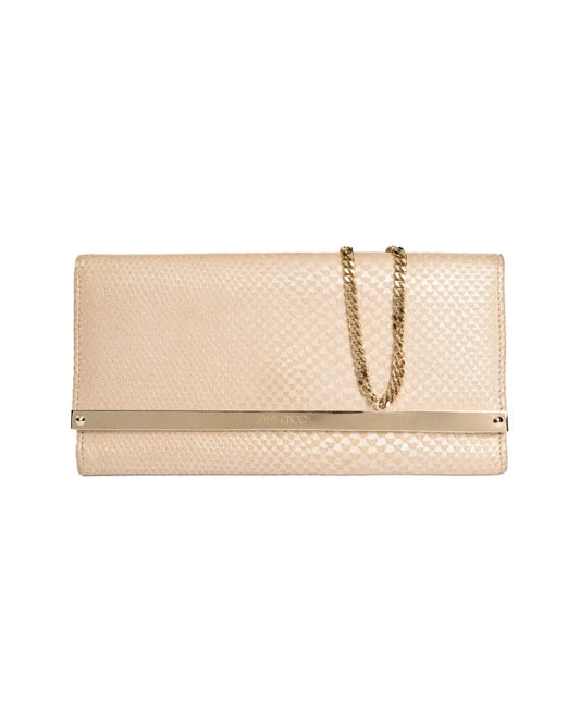 Jimmy Choo Milla snakeskin clutch on chain powder pink bag Jimmy Choo™