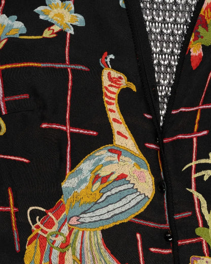 John Galliano Floral Peacock sheer blouse top John Galliano