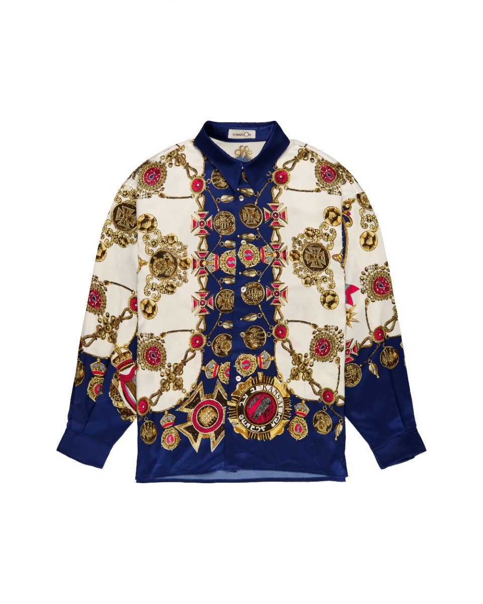Kansai O2 jewels overprint button-up shirt