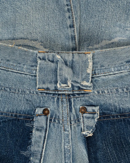 Kapital damaged pockets repaired denim shorts Kapital