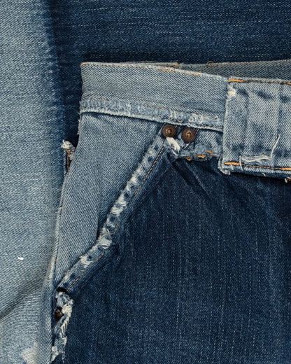 Kapital damaged pockets repaired denim shorts Kapital