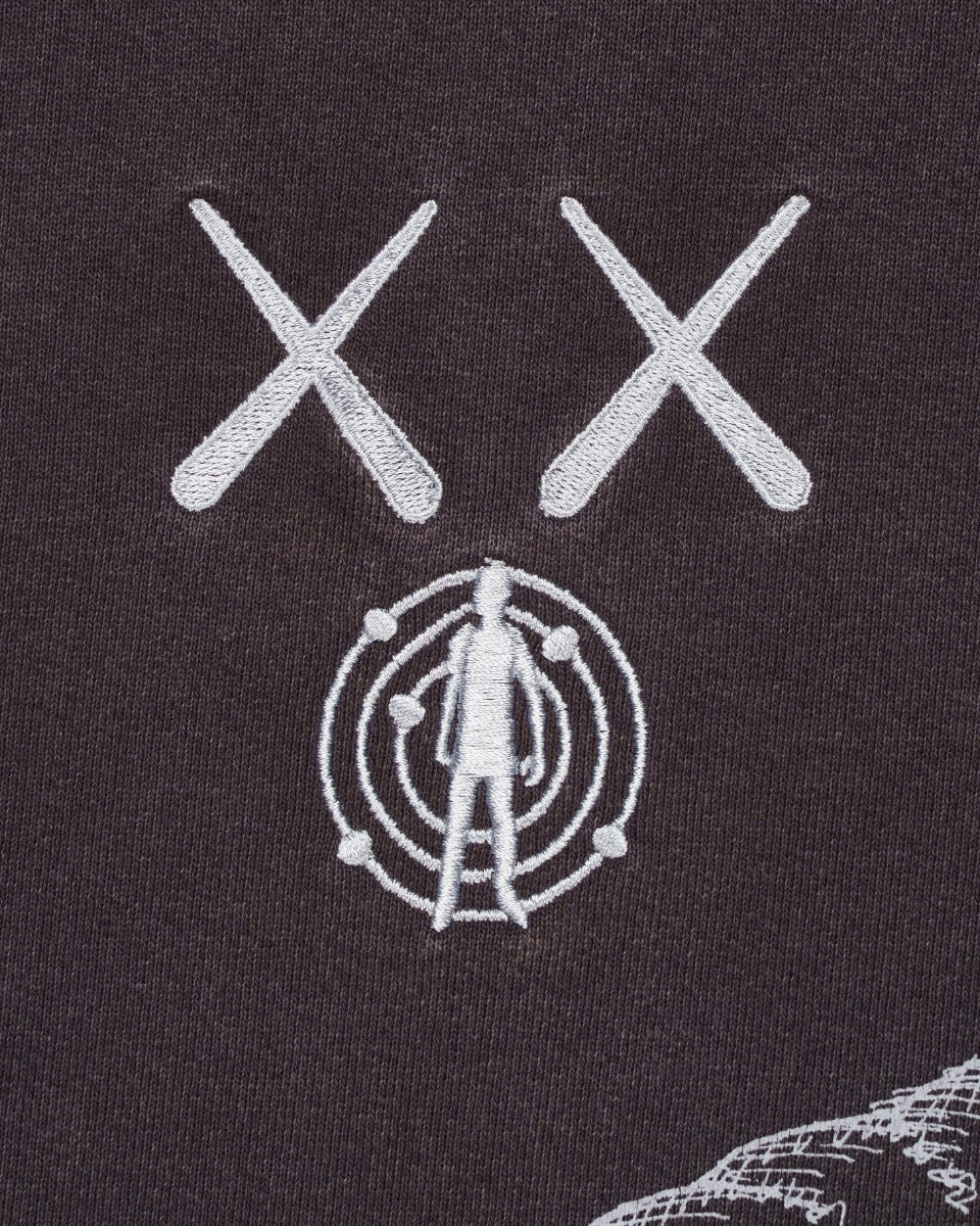 Kaws x Kid Cudi Moon Man front print crewneck sweatshirt