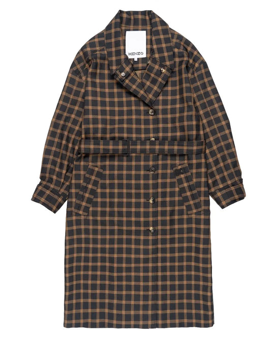 Kenzo Gingham checked belted coat Kenzo