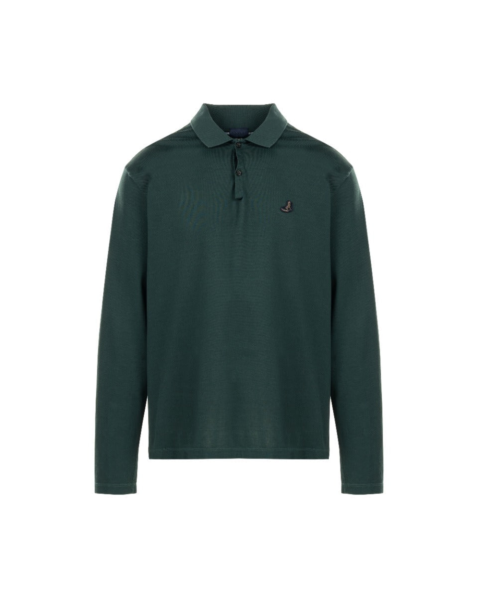 Lanvin sneaker embroidery bottle green polo collar t-shirt