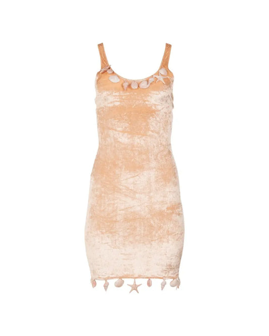 Loewe X Paula's Ibiza shell embellished rose dress Loewe