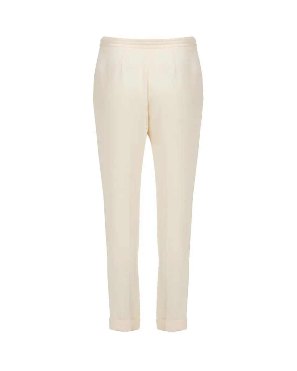 Loro Piana Crepe cream silk drawstring pants