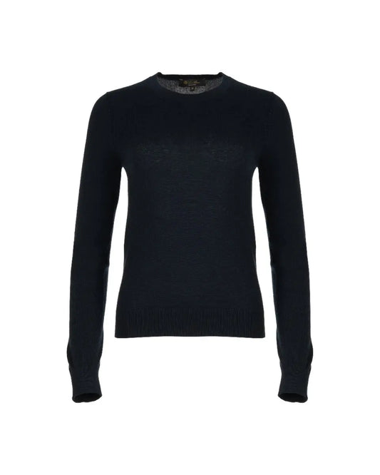 Loro Piana Girocollo Neo Piuma navy crewneck sweater Loro Piana
