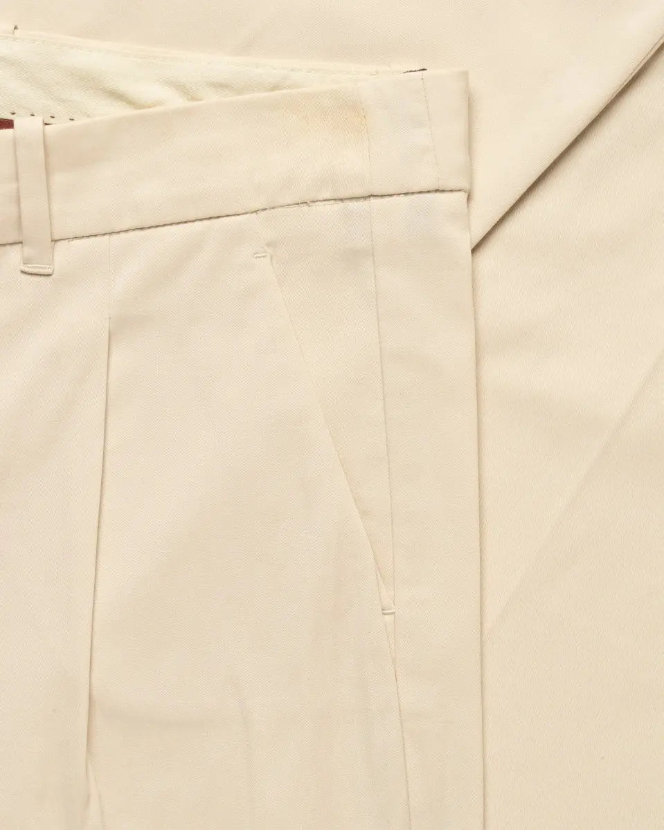 Loro Piana pleated formal off-white trousers