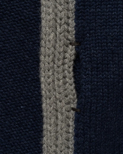 Loro Piana two-tone rib knitted cashmere navy/grey scarf - one size Loro Piana