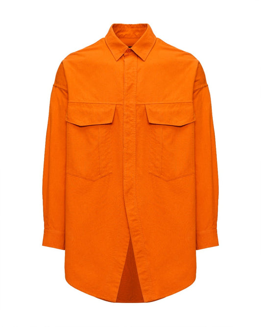 Louis Vuitton heavy cotton oversized orange button-up shirt Louis Vuitton