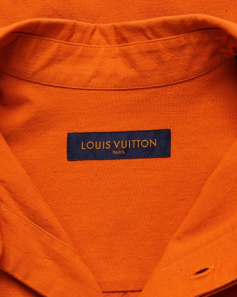 Louis Vuitton heavy cotton oversized orange button-up shirt thumbnail