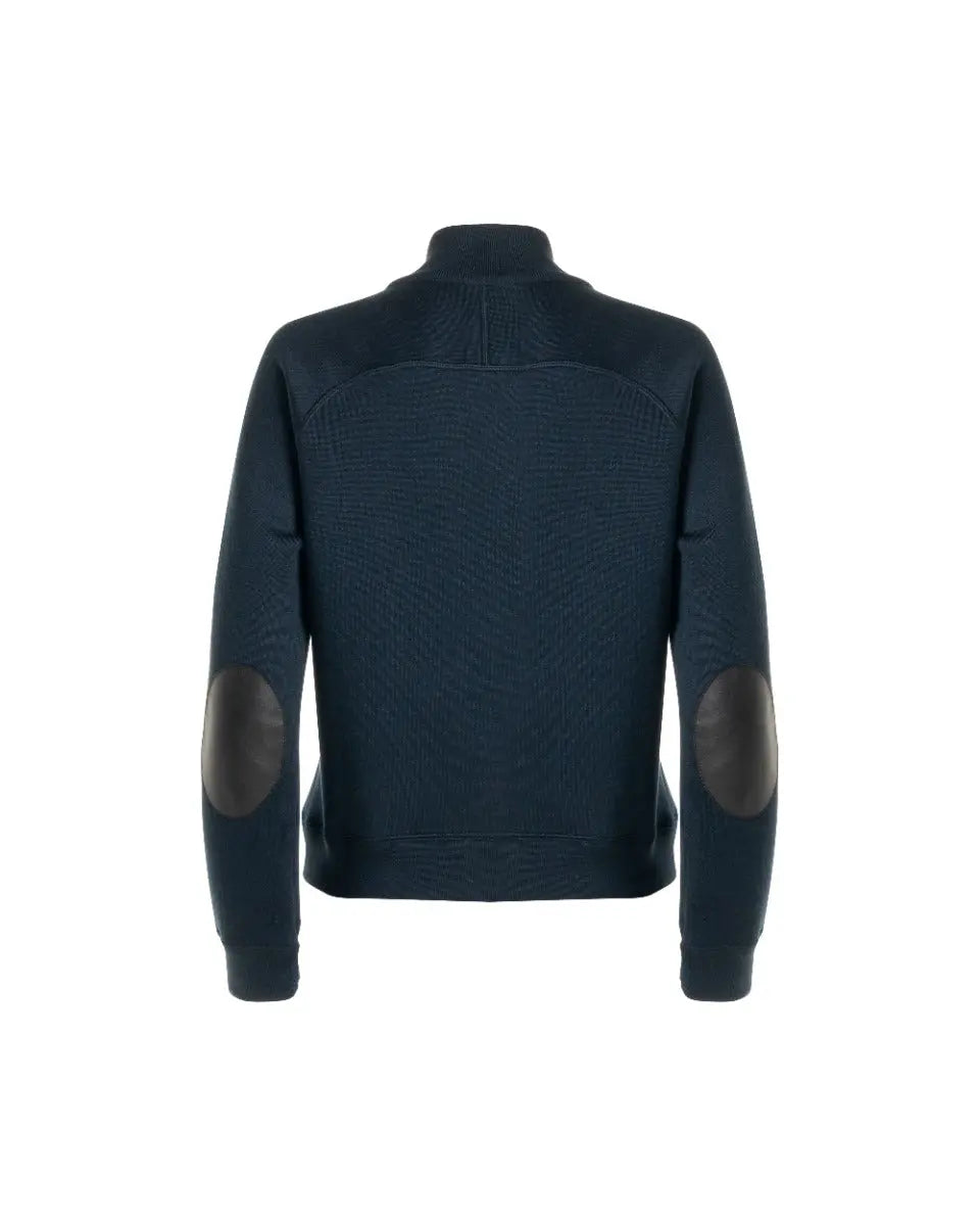 Louis Vuitton leather-detailed knitted navy jacket Louis Vuitton
