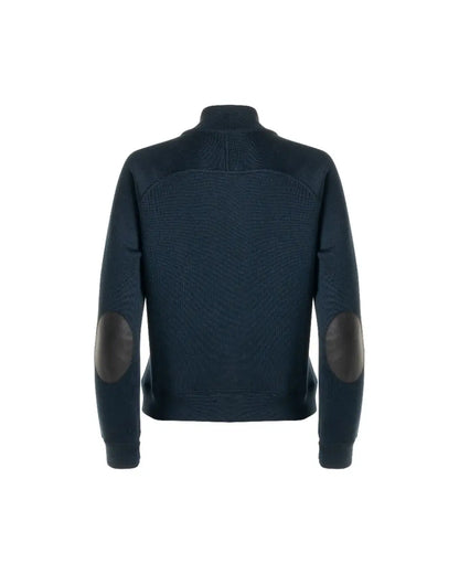 Louis Vuitton leather-detailed knitted navy jacket Louis Vuitton