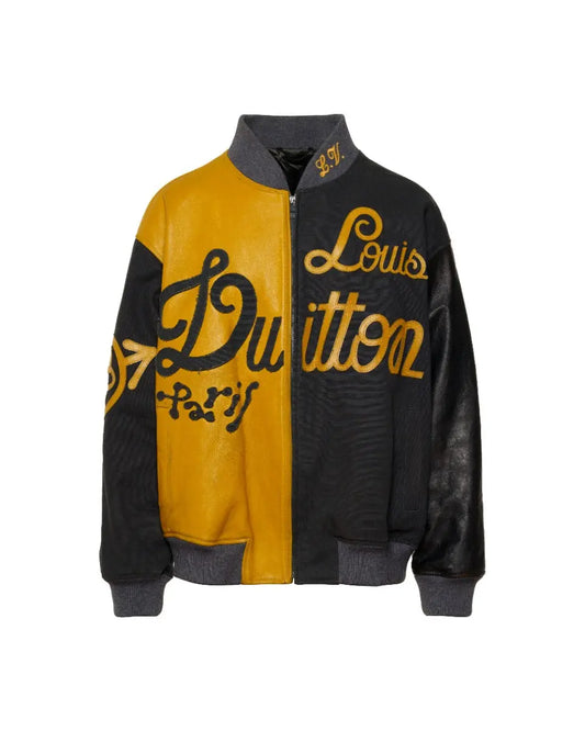 Louis Vuitton Malletier Louis Vuitton mix canvas leather baseball jacket Louis Vuitton