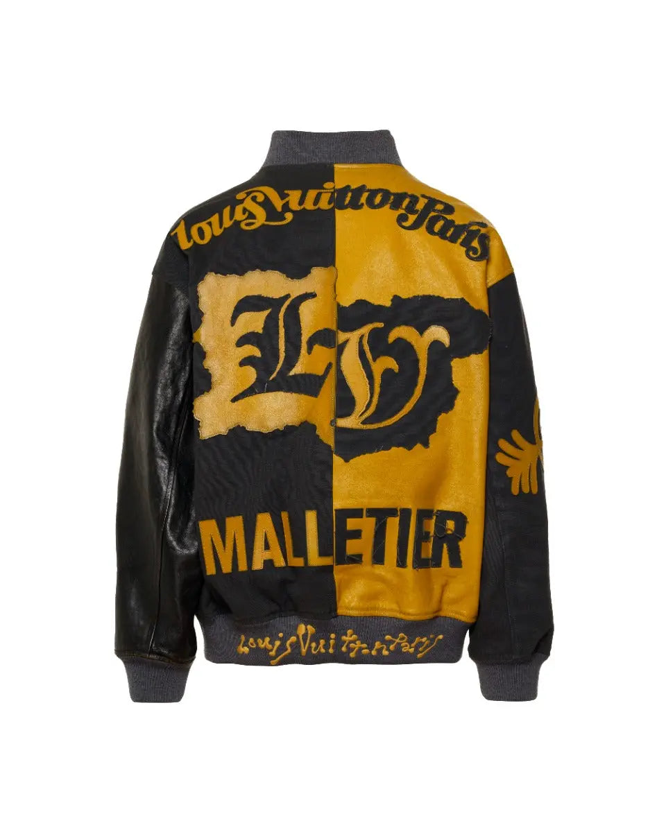 Louis Vuitton Malletier Louis Vuitton mix canvas leather baseball jacket