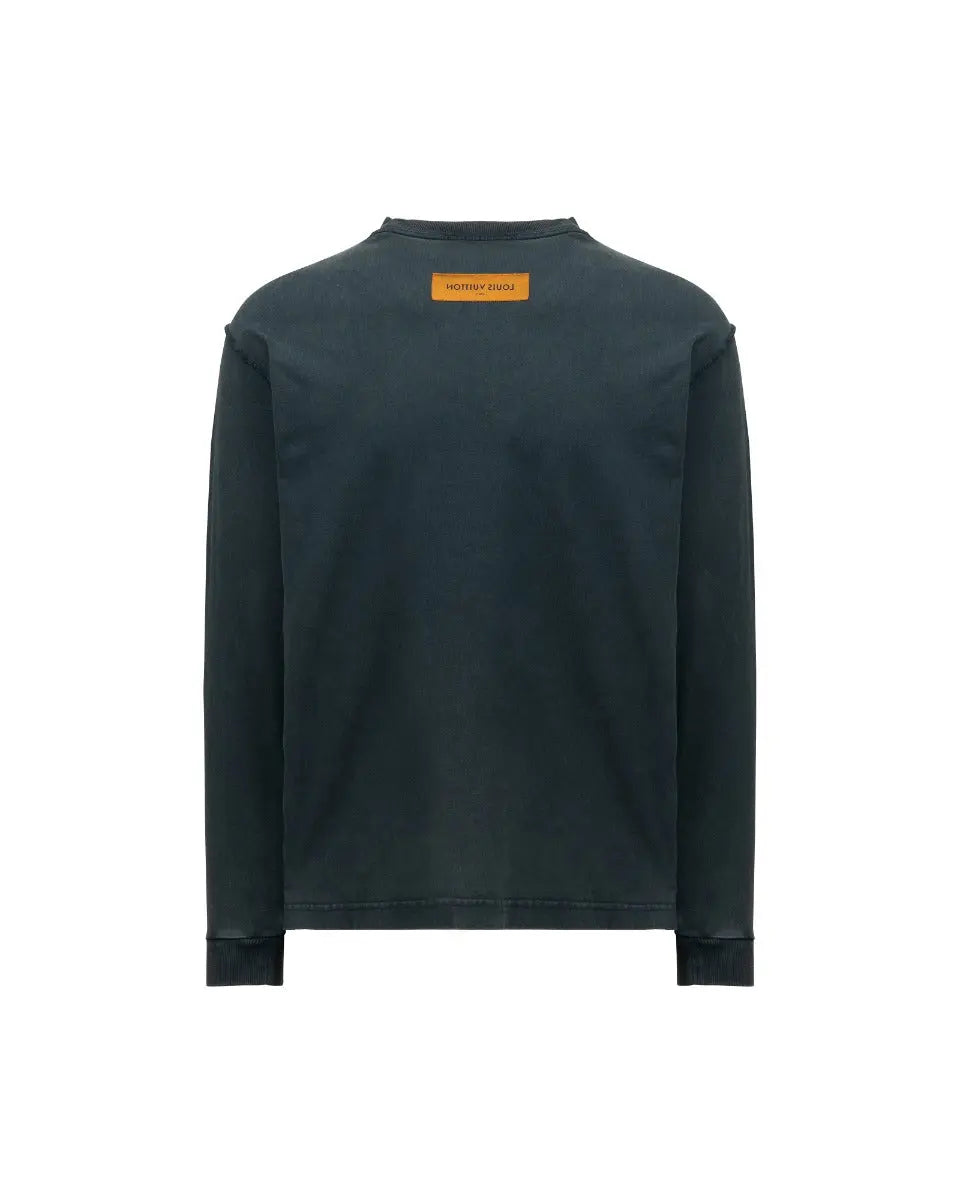 Louis Vuitton reverse-side navy long sleeve t-shirt