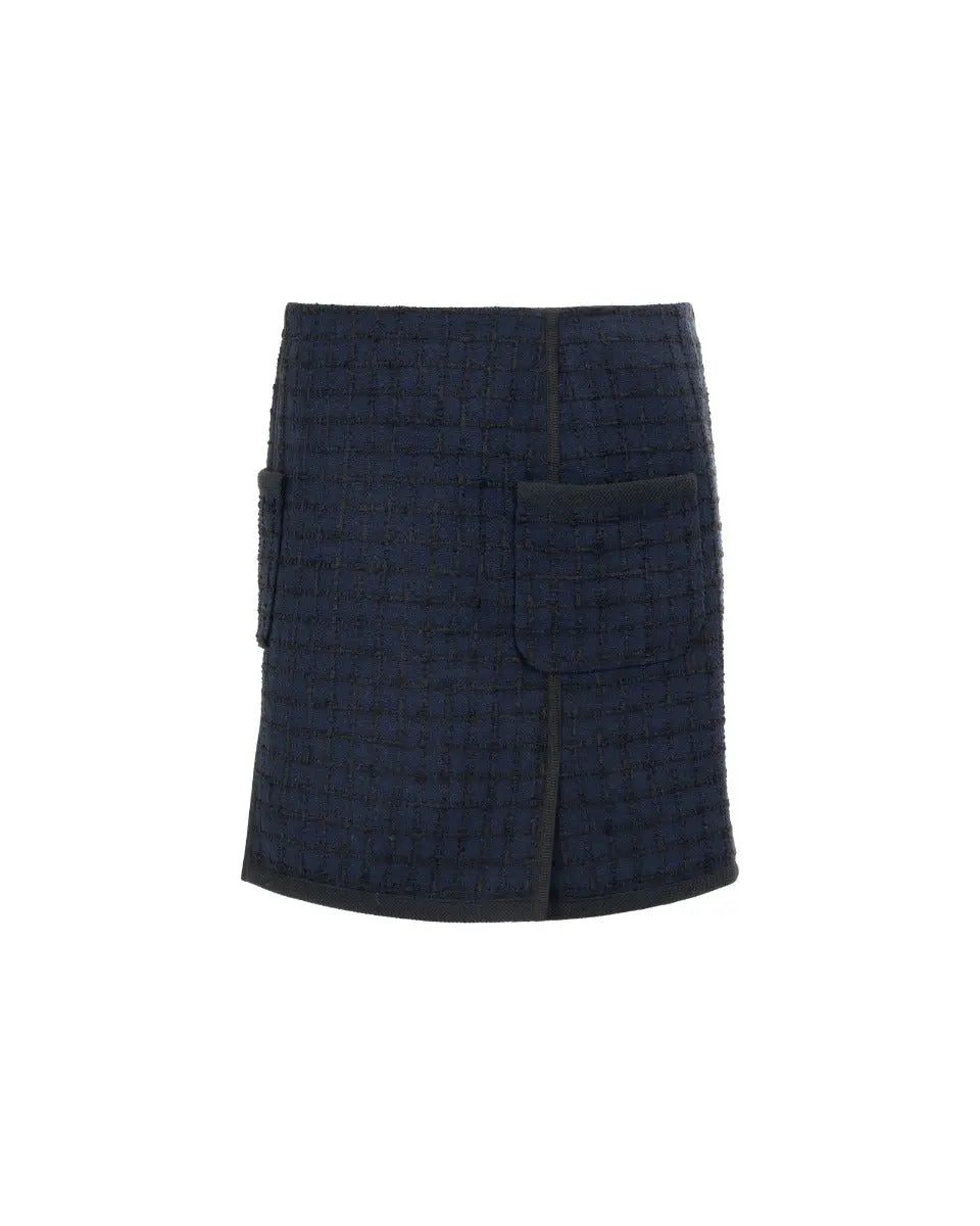 Louis Vuitton tweed navy mini skirt