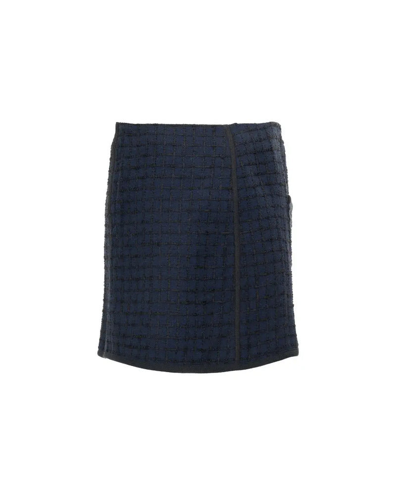 Louis Vuitton tweed navy mini skirt thumbnail