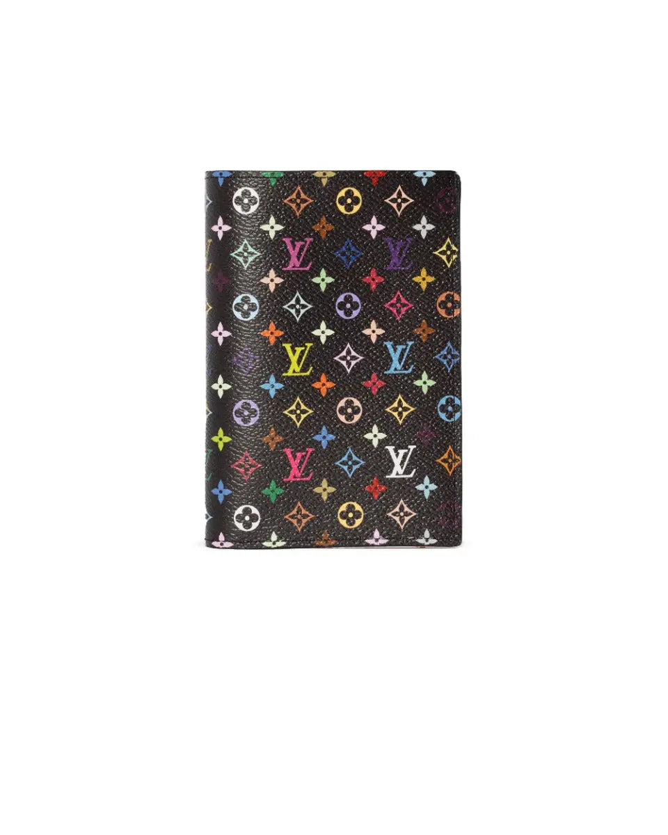 Louis Vuitton x Takashi Murakami black passport cover Louis Vuitton