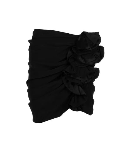 Magda Butrym floral-appliqué silk mini skirt Magda Butrym