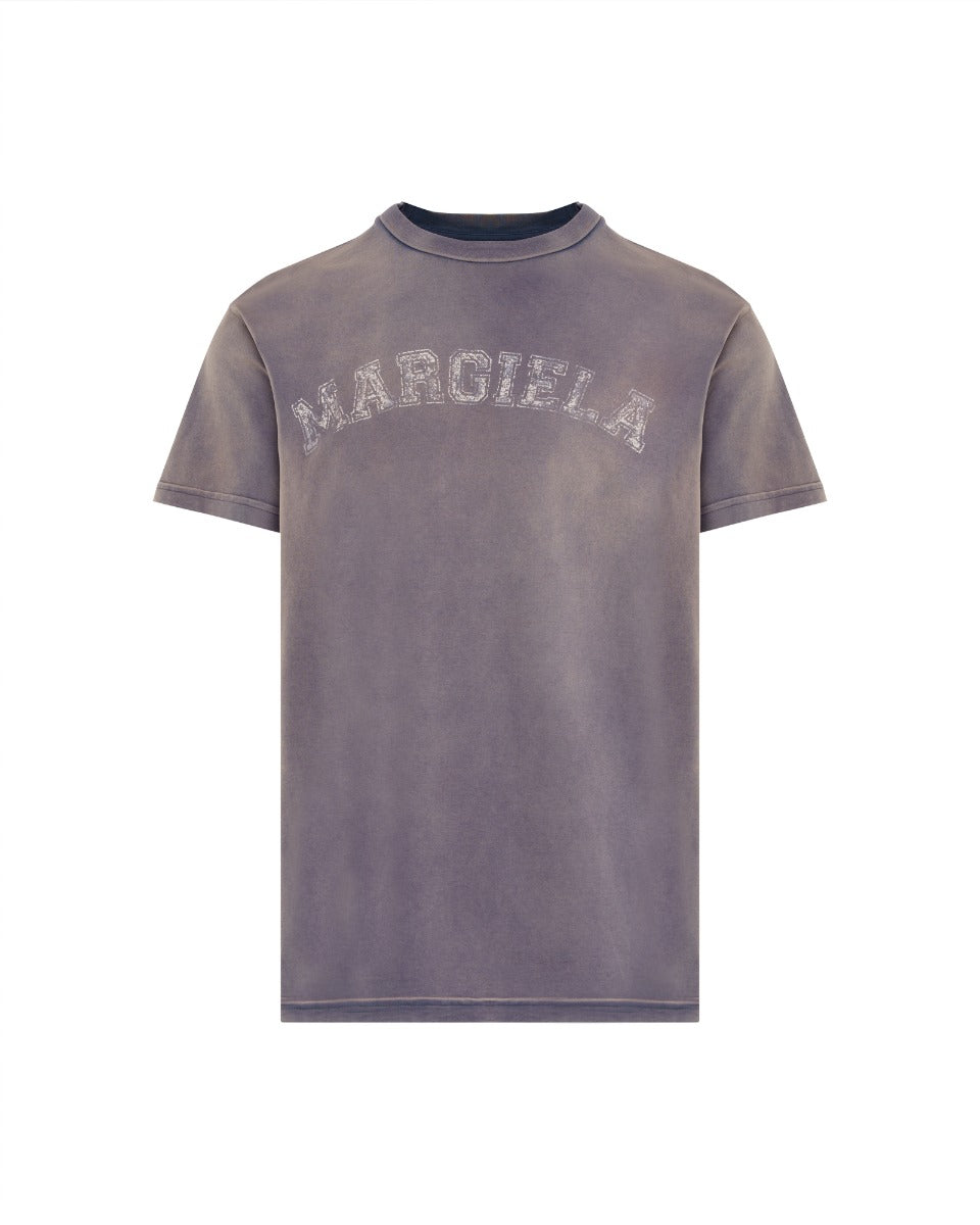 Maison Margiela 10 college logo purple overdyed t-shirt Maison Margiela