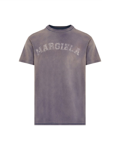 Maison Margiela 10 college logo purple overdyed t-shirt Maison Margiela