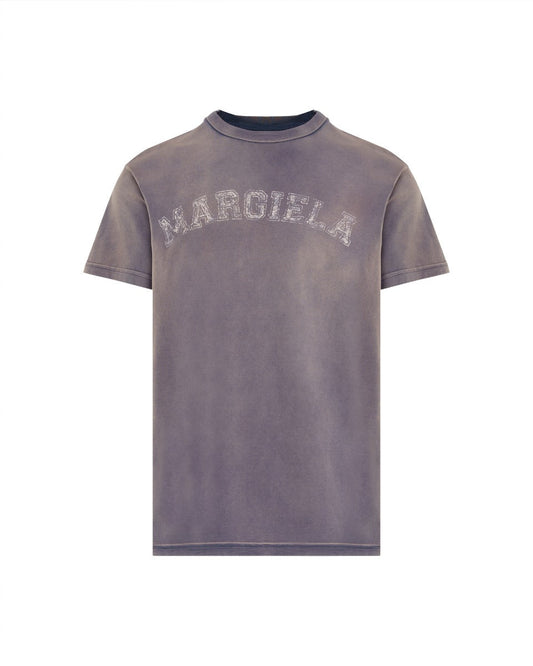 Maison Margiela 10 college logo purple overdyed t-shirt Maison Margiela