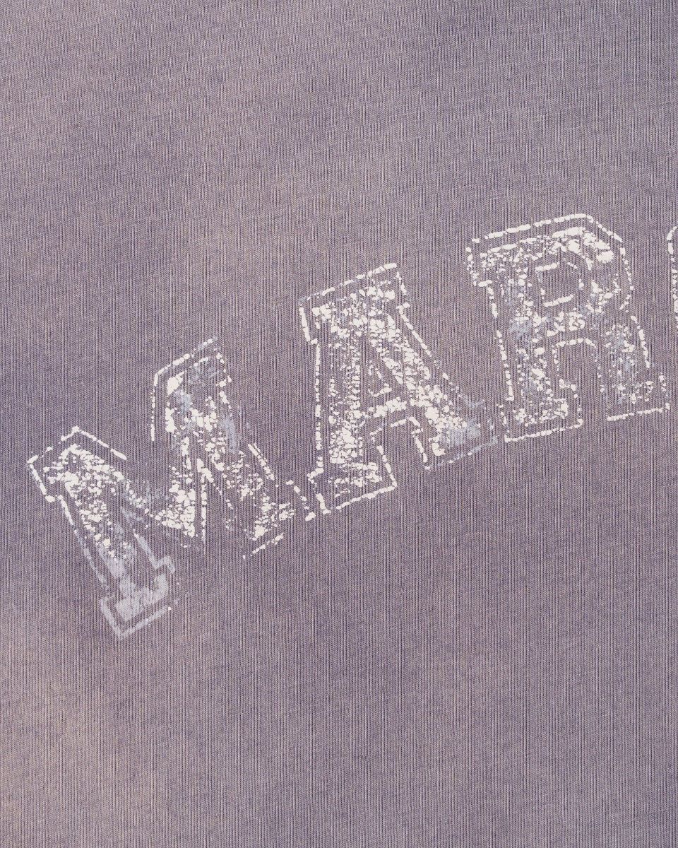 Maison Margiela 10 college logo purple overdyed t-shirt