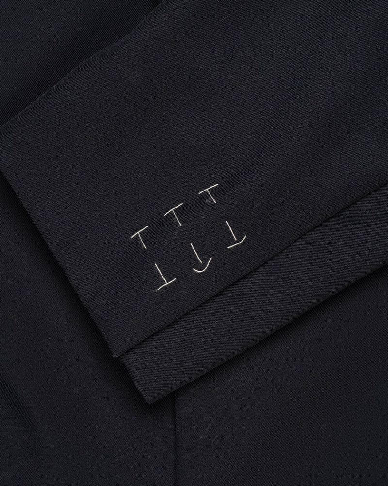 Maison Margiela 10 single-breasted virgin wool navy blazer jacket thumbnail