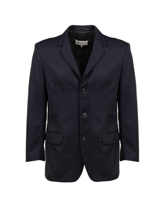 Maison Margiela 10 single-breasted virgin wool navy blazer jacket Maison Margiela
