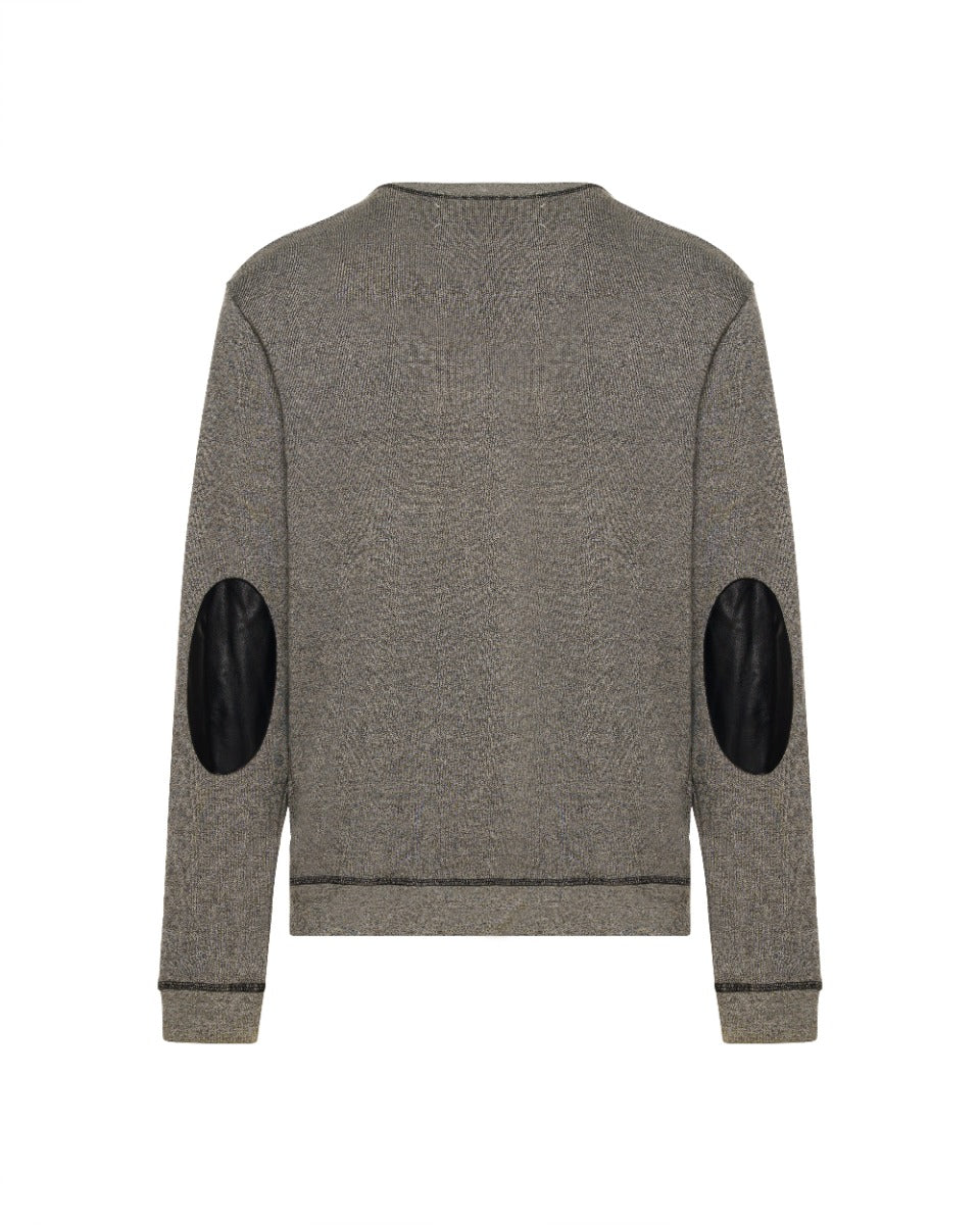 Maison Margiela 14 leather elbow-patch crewneck sweater Maison Margiela