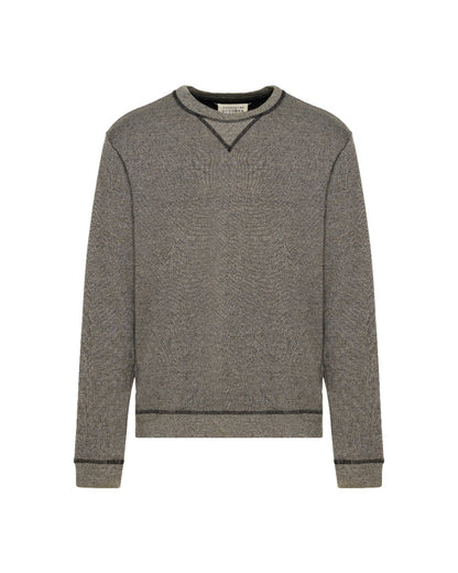 Maison Margiela 14 leather elbow-patch crewneck sweater Maison Margiela
