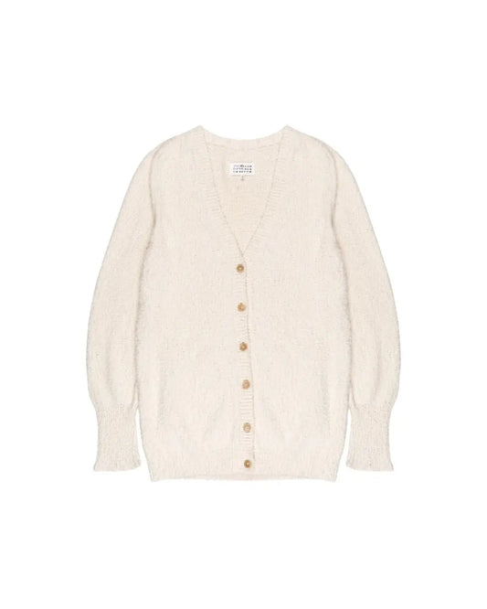 Maison Margiela 4 Ivory pilled cardigan sweater Maison Margiela