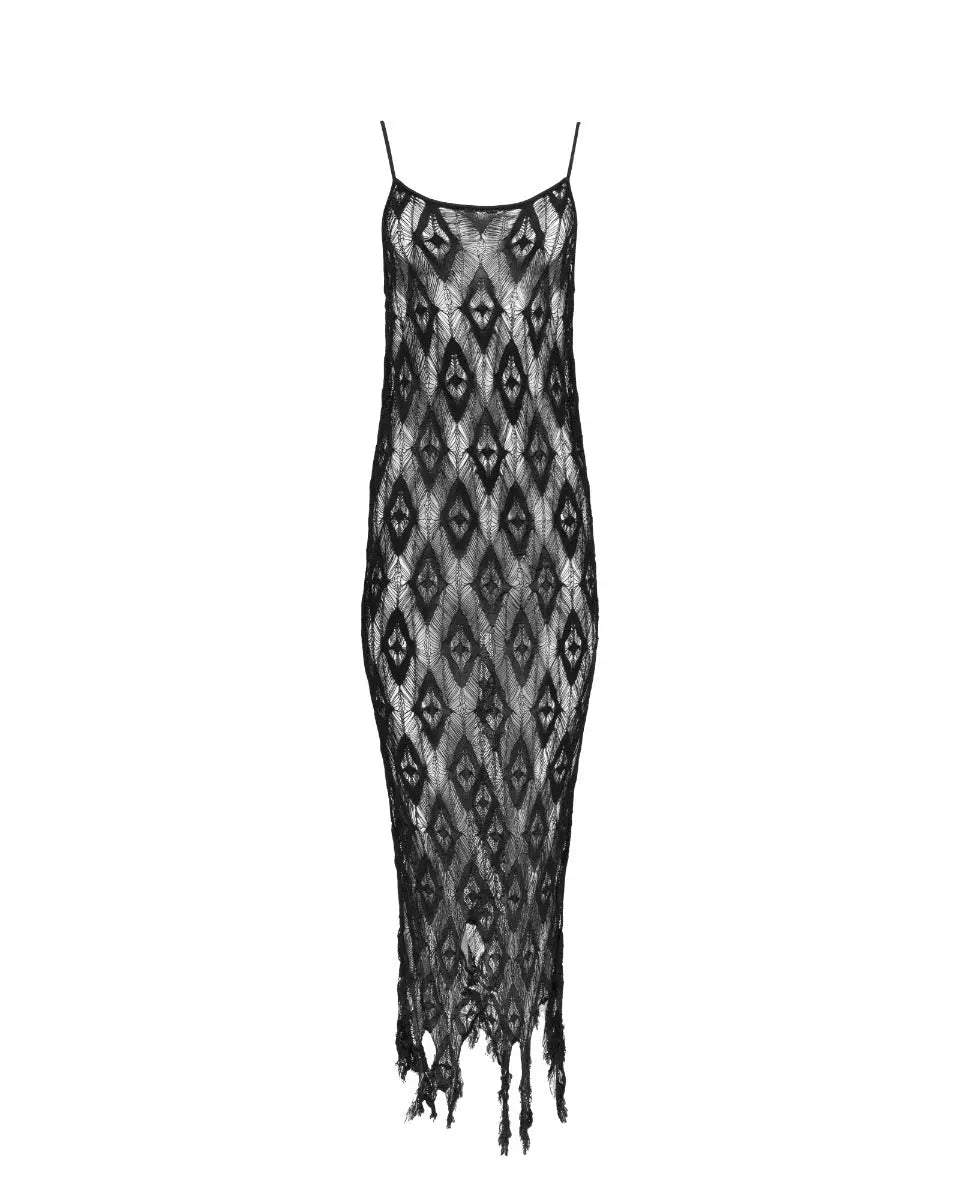 Maison Margiela Artisanal Gauge lace long dress