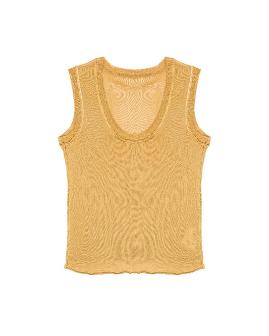 Maison Margiela MM6 metallic gold viscose tank top Maison Margiela
