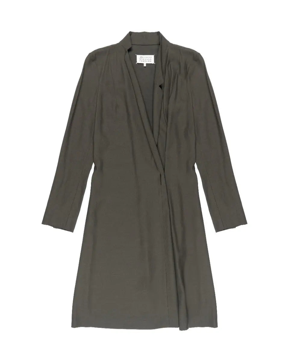 Maison Margiela single-breasted dark olive dress Maison Margiela