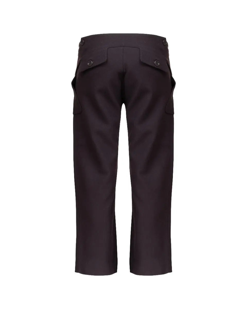 Marni Aubergine wool cropped trousers