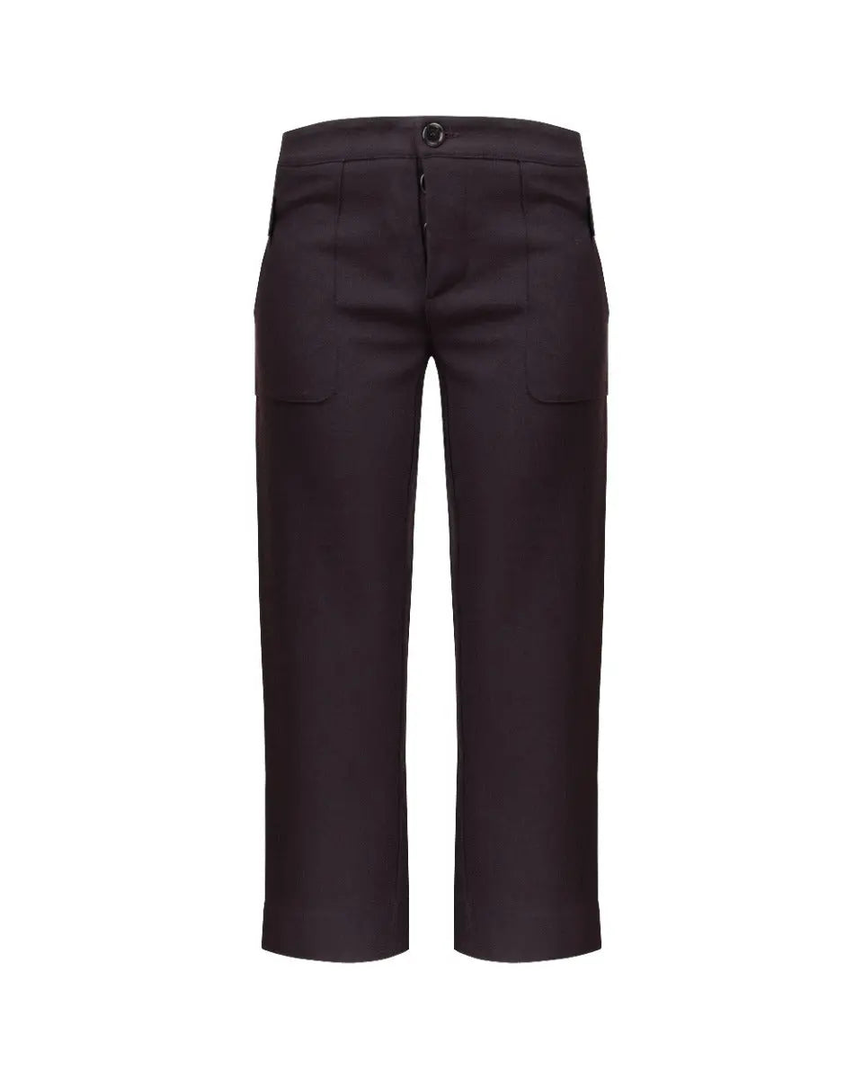 Marni Aubergine laine cropped pants Marni