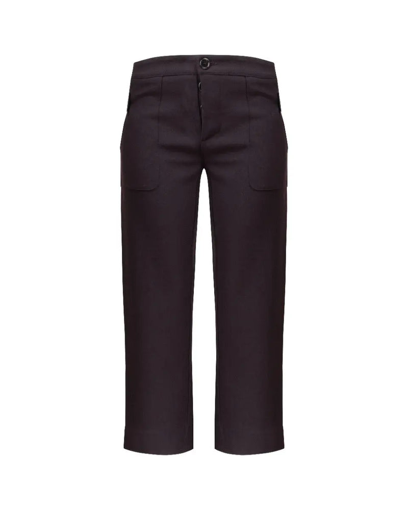 Marni Aubergine wool cropped trousers thumbnail