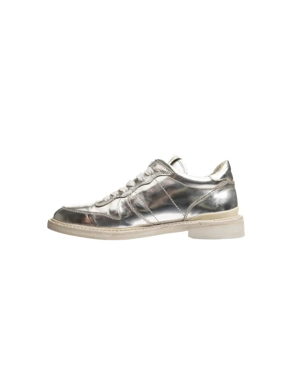 Maison Mihara Yasuhiro Wayne metallic silver derby sneakers