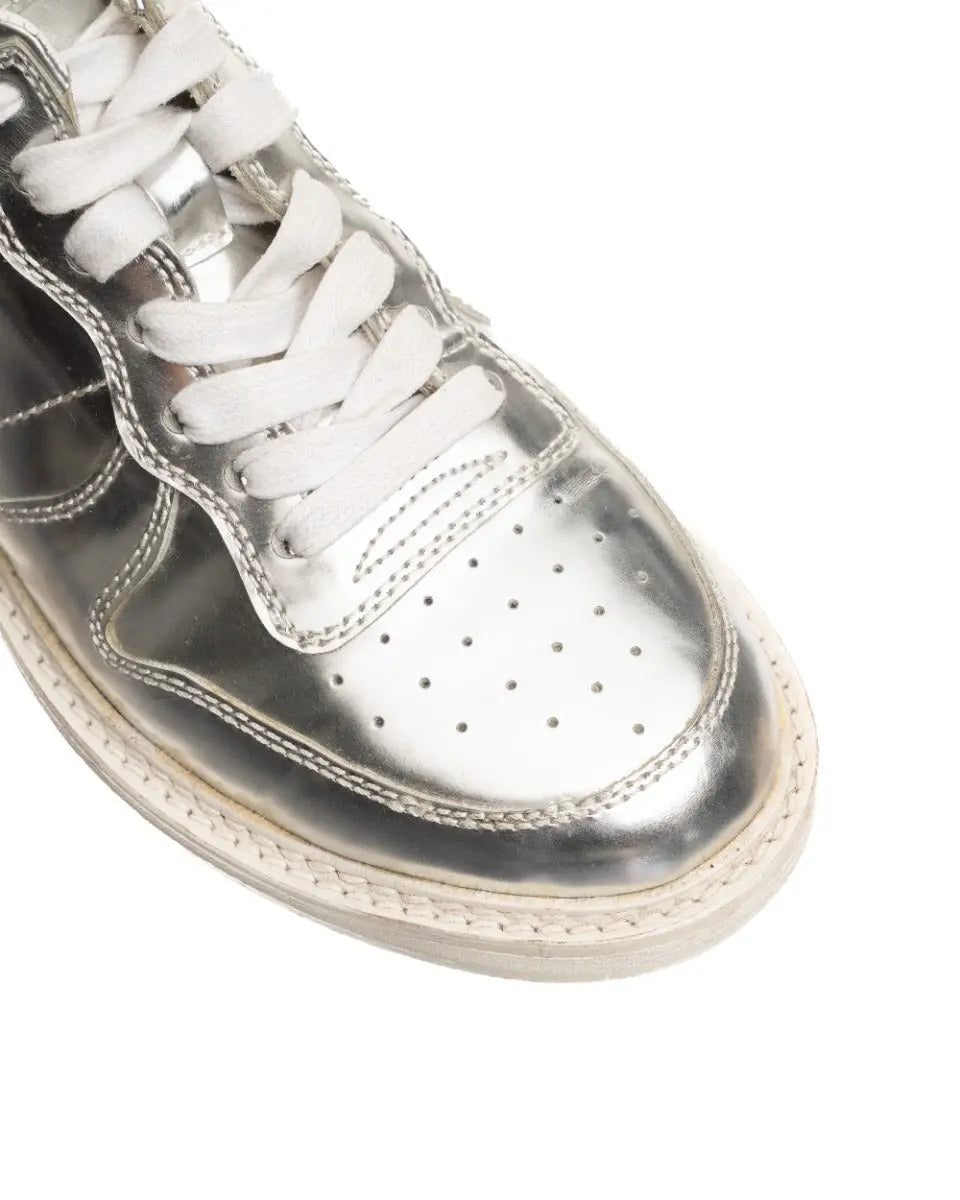 Maison Mihara Yasuhiro Wayne metallic silver derby sneakers
