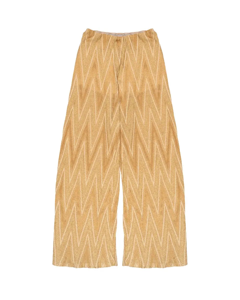 Missoni Palazzo gold metallic flared pants - XS