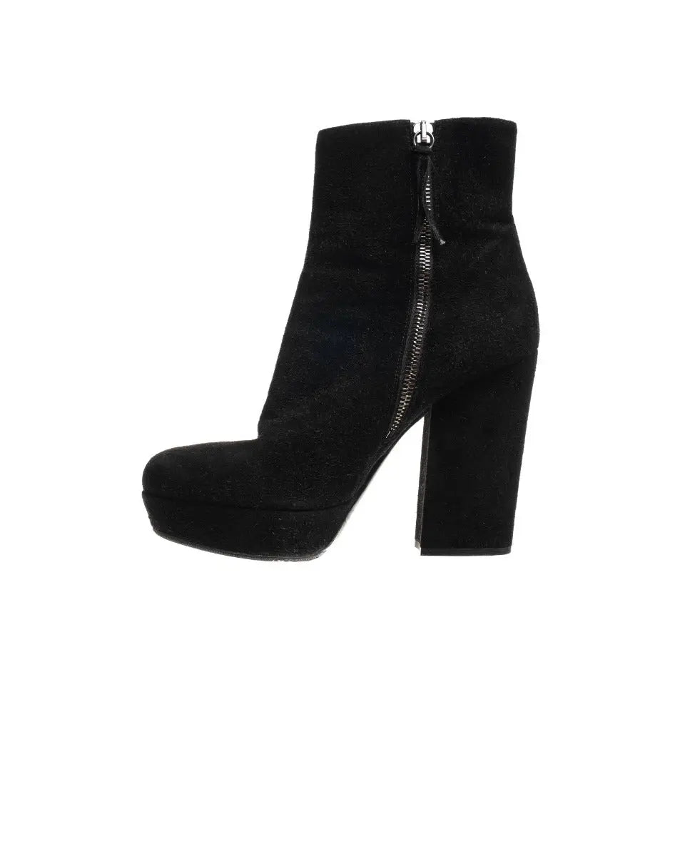 Miu Miu suede black ankle boots