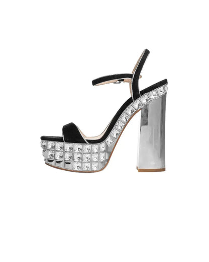 Miu Miu jeweled platform ankle heels Miu Miu